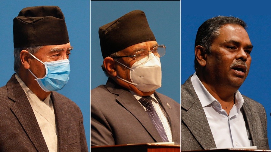 नयाँ सरकार गठनको प्रक्रिया सुरु गर्न तीन दलको राष्ट्रपतिलाई अनुरोध
