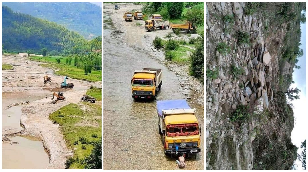 अबैध ढुङ्गा उत्खननले सामुदायिक बन मासिदै, मुखदर्शक बन्यो स्थानीय सरकार 
