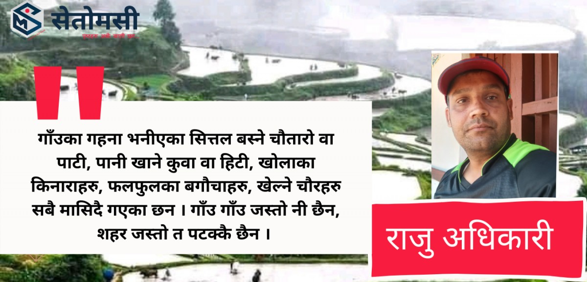 गाँउको सौन्दर्य : गाँउ गाँउ जस्तो छैन, शहर जस्तो त पटक्कै छैन