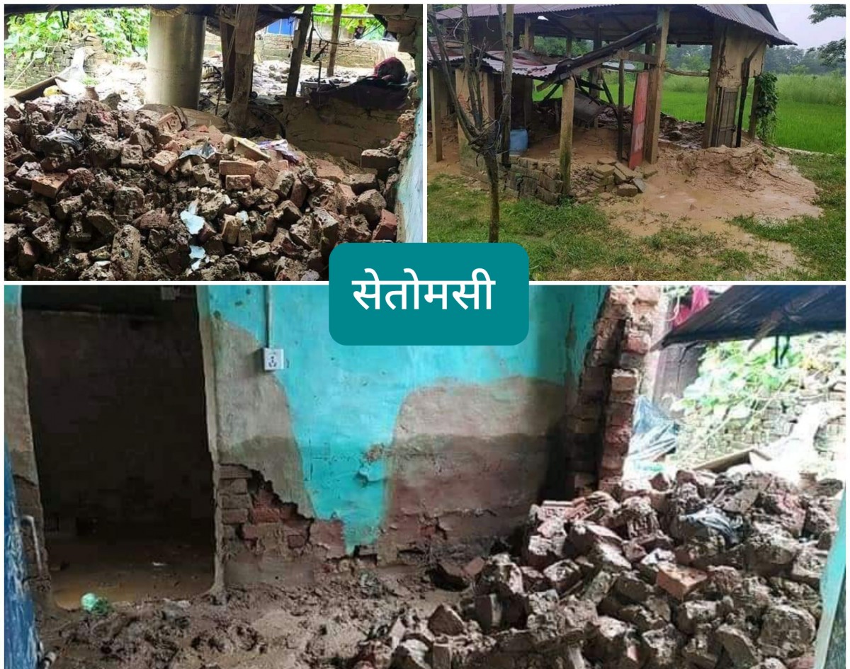 रुपन्देहीको देवदहमा बसन्तपुर र टटेरा गरि १६ घर डुबानमा
