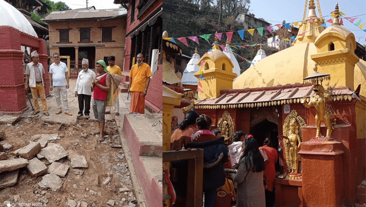रिडिस्थित ऋषिकेश मन्दिर परिसरकाे सँरचना फेरिँदै 