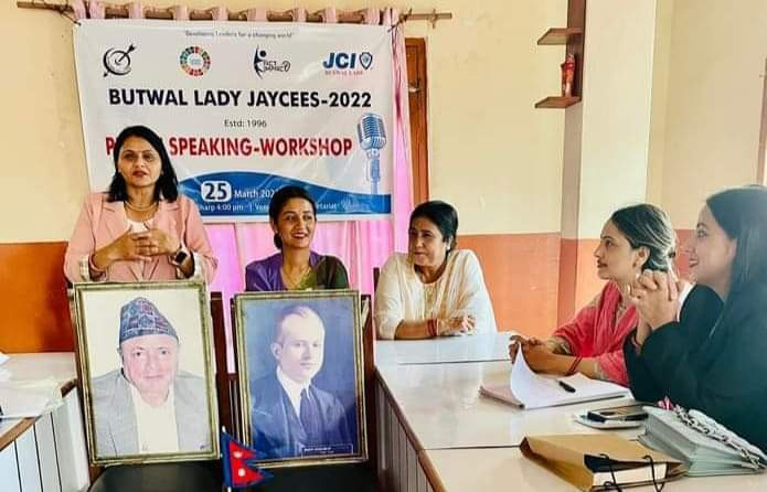 बुटवल लेडी जेसीजको एकदिवसिय पब्लिक स्पिकिँग वर्कसप सम्पन्न