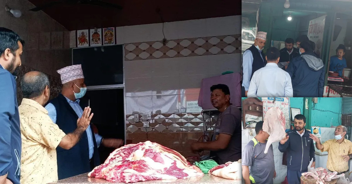 पोखरामा चाडपर्वलक्षित बजार अनुगमन, मापदण्ड विपरीत संचालित मासु पसल कार्वाहीमा