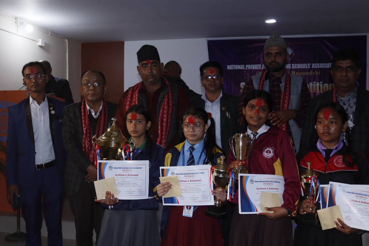 एन-प्याब्सन रुपन्देहीद्वारा आयोजित वक्तृत्वकला प्रतियोगितामा देवदह बोर्डिंङ् प्रथम 