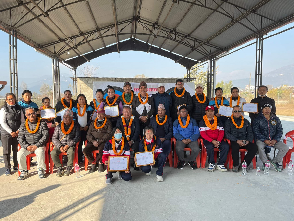 नवौं राष्ट्रिय खेलकुदमा पदक विजेता आर्चरी खेलाडी सम्मानित