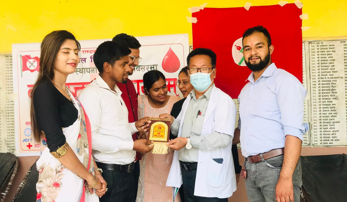 नेविसंघद्वारा आयोजित रक्तदान कार्यक्रममा ४५ युनिट रगत संकलन