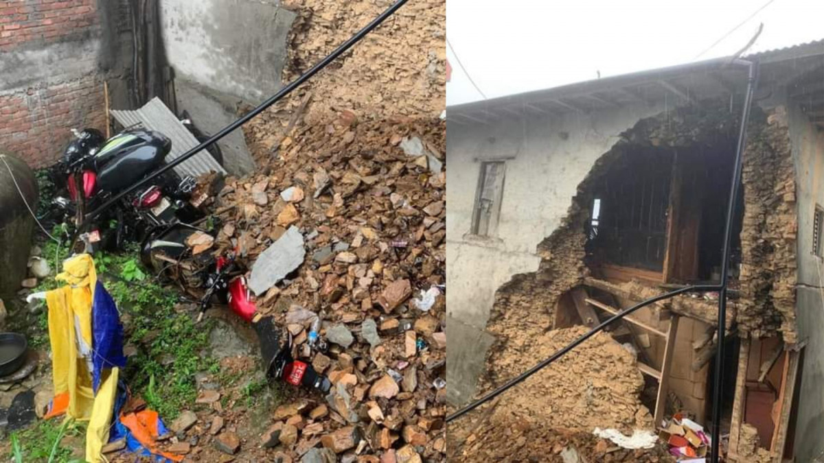 वर्षाले दर्जन बढी स्थानमा पहिरो, गुल्मीमा घर भत्कियो 