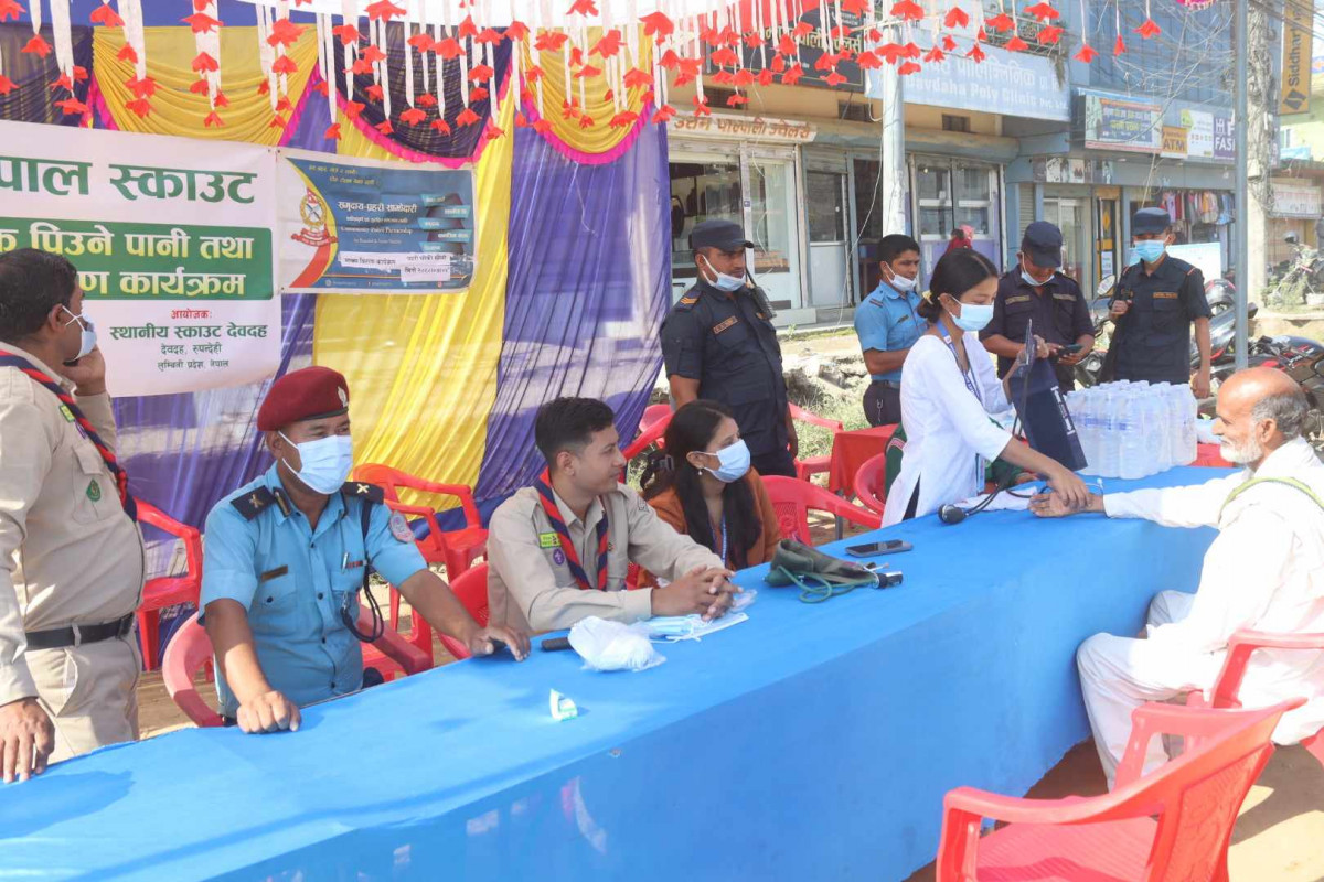 स्काउटद्वारा न्यु लुम्बिनीका ५६ विद्यार्थी दिक्षित