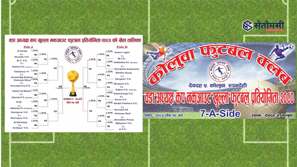 देवदहमा वडा अध्यक्ष कप फुटबल प्रतियोगिता हुँदै, ३४ टिम दर्ता 