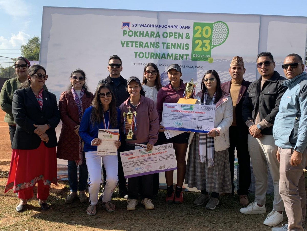 २० औं माछापुच्छ्रे पोखरा ओपन टेनिसमा संरक्षक र सुनिरा च्याम्पियन