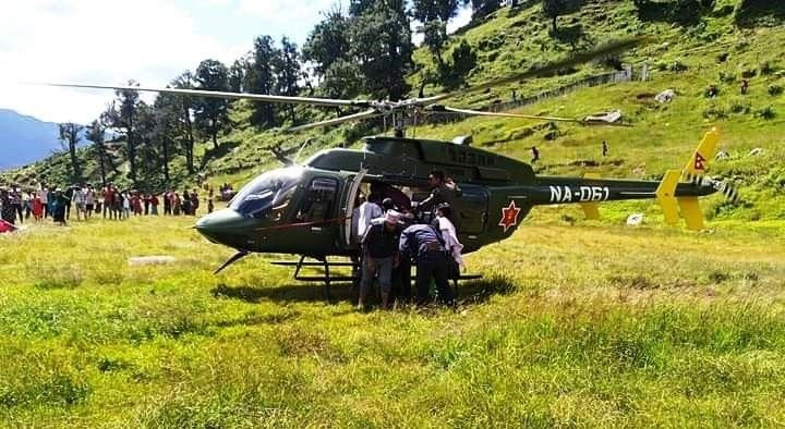 सुत्केरीको हेलिकप्टरमार्फत उद्धार