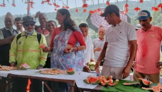 पोखरामा तर्बुज मेला, उत्साहीत हुदै उपभोक्ता किसानको बारीमा