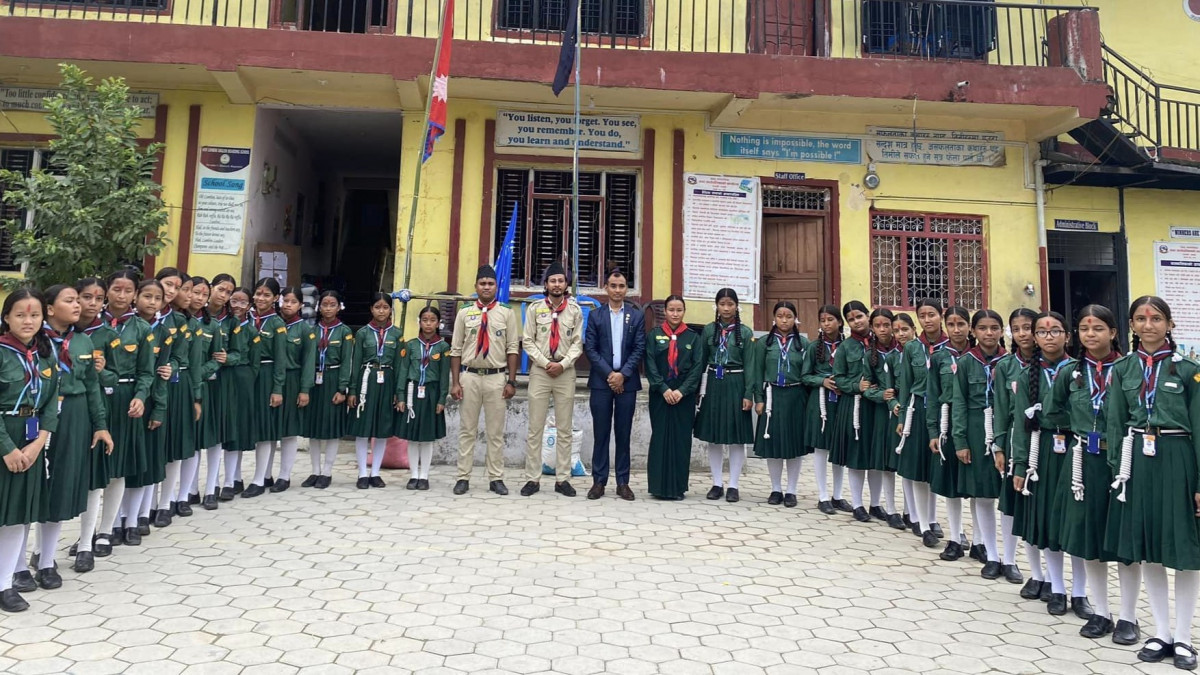 स्काउटद्वारा न्यु लुम्बिनीका ५६ विद्यार्थी दिक्षित