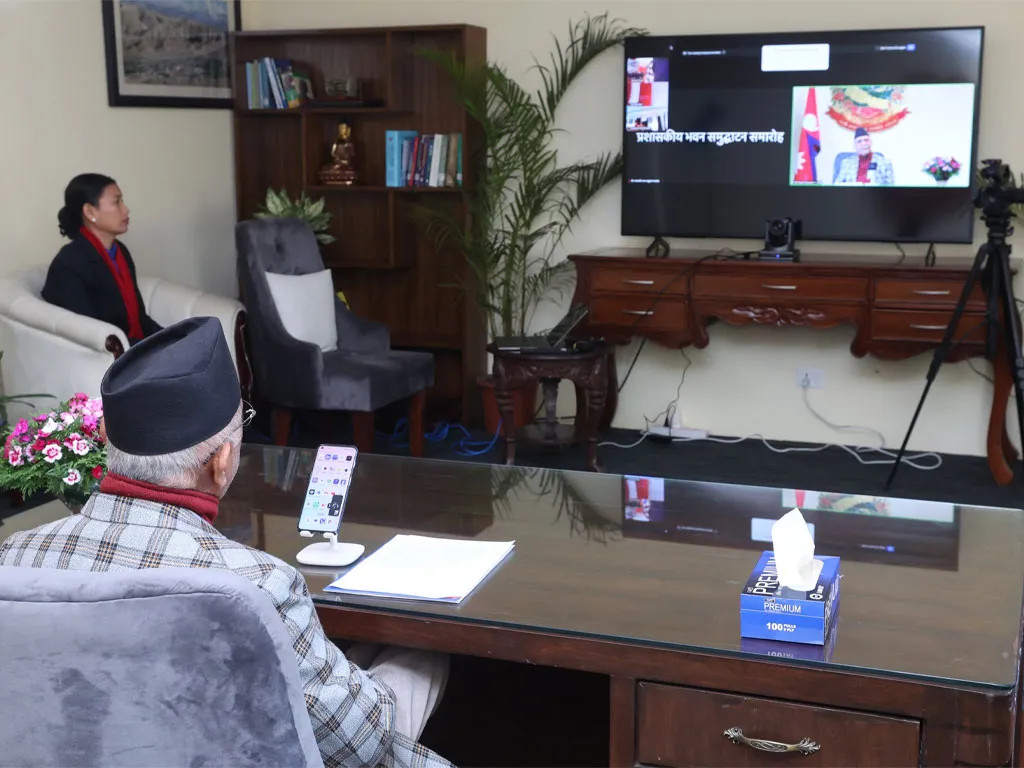 प्रधानमन्त्री ओलीले गरे बालुवाटारबाटै गरे पाल्पा बगनासकालीको प्रशासकीय भवन उद्घाटन