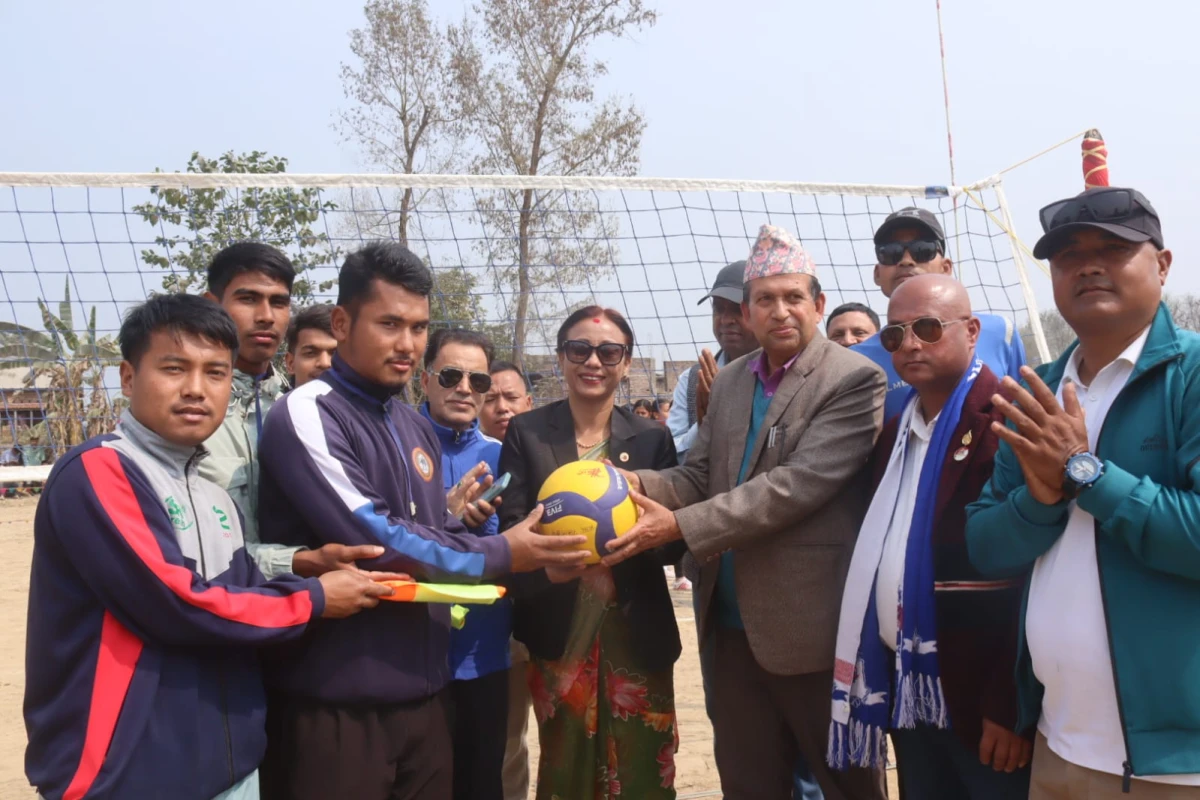 देवदहमा तेश्रो अन्तर विद्यालय उपमेयर छात्रा भलिवल प्रतियोगिता शुरु