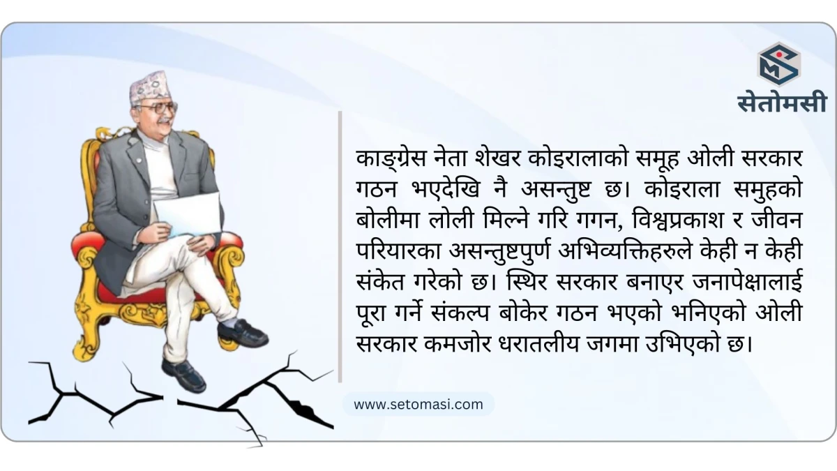 कमजोर धरातलीय जगमा उभिएको ओली सरकार
