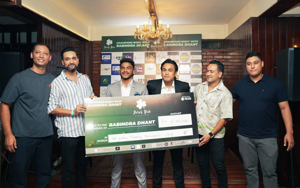 आइरिश पबले रविन्द्र ढाँटलाई गर्यो सम्मान, खेल कोषमा जुट्यो लाखौं सहयोग