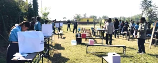 सरस्वती माविमा विद्यार्थी लिडर चयनको लागि नमुना मतदान