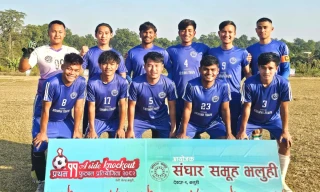 भलुहीमा जारी खुल्ला नक आउट फुटबलमा देवदह ब्वाइजको विजयी सुरुवात