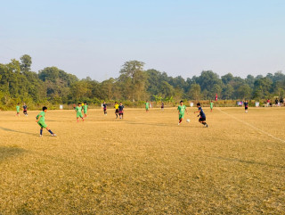 भलुहीमा जारी खुल्ला नक आउट फुटबल प्रतियोगितामा तिलोत्तमा ११ निलो विजयी