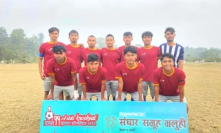 भलुहीमा जारी खुल्ला नक आउट फुटबल : आइतवारको खेलमा मनोभव विजयी