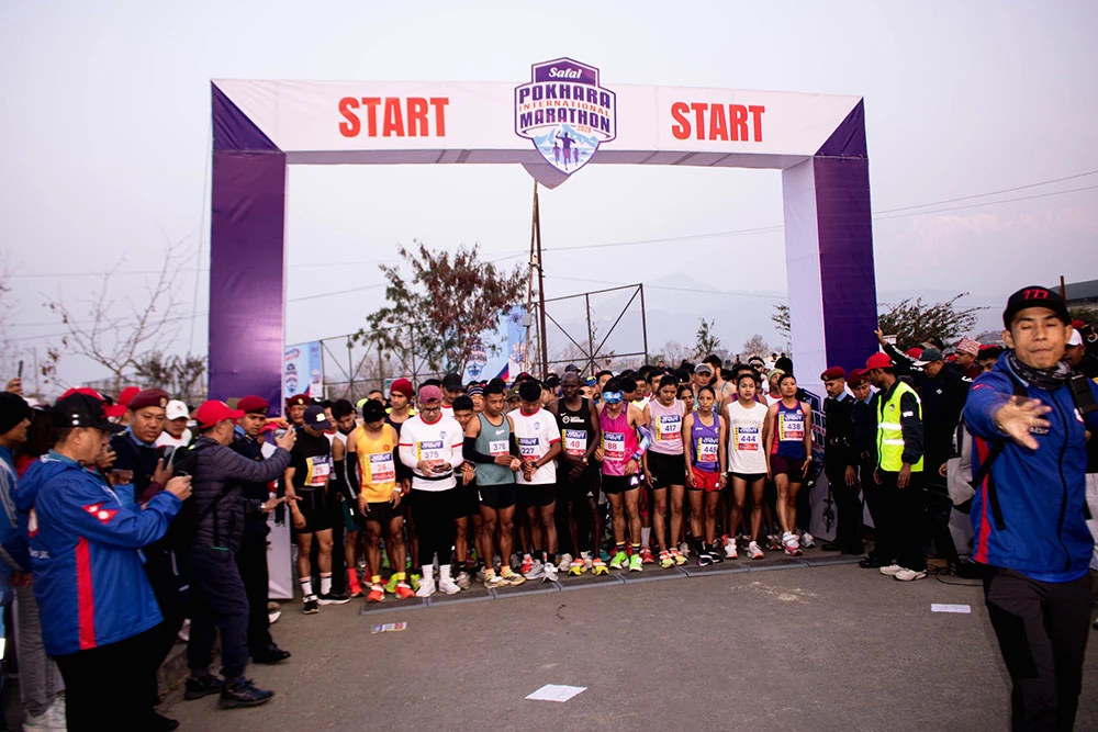 सफल पोखरा अन्तर्राष्ट्रिय म्याराथन शुभारम्भ