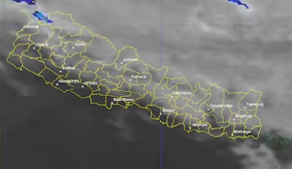 आजको मौसम पूर्वानुमान : गण्डकी प्रदेशको पहाडी क्षेत्रमा भारी वर्षाको संभावना